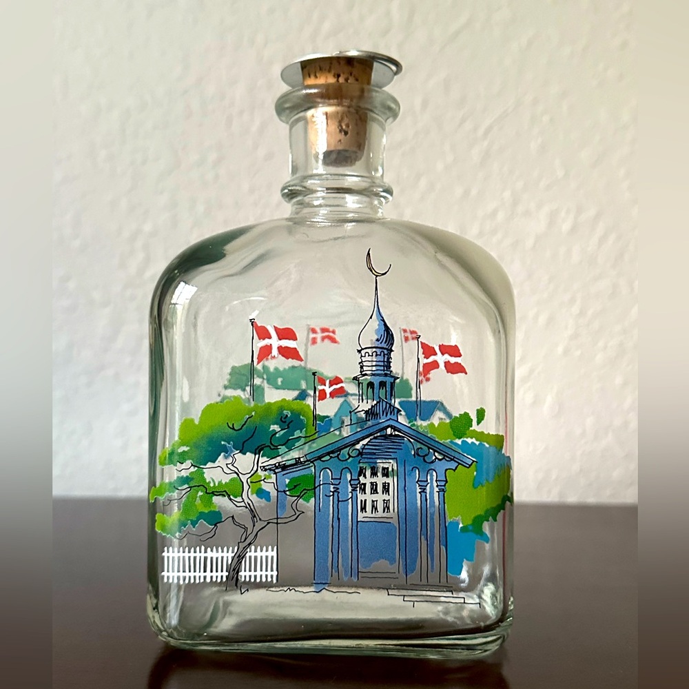 Vintage Holmegaard glass bottle. Made in Denmark 1983.